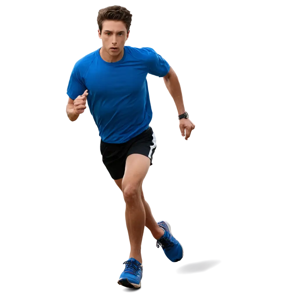 PNG-Image-of-Male-Athlete-Runner-in-Blue-Shirt-Dynamic-and-HighQuality-Sports-Illustration