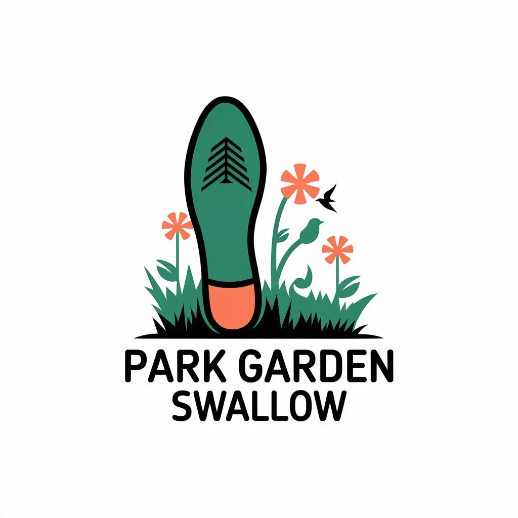 LOGO-Design-for-Park-Garden-Swallow-Insole-Shoe-Theme-with-Clear-Background