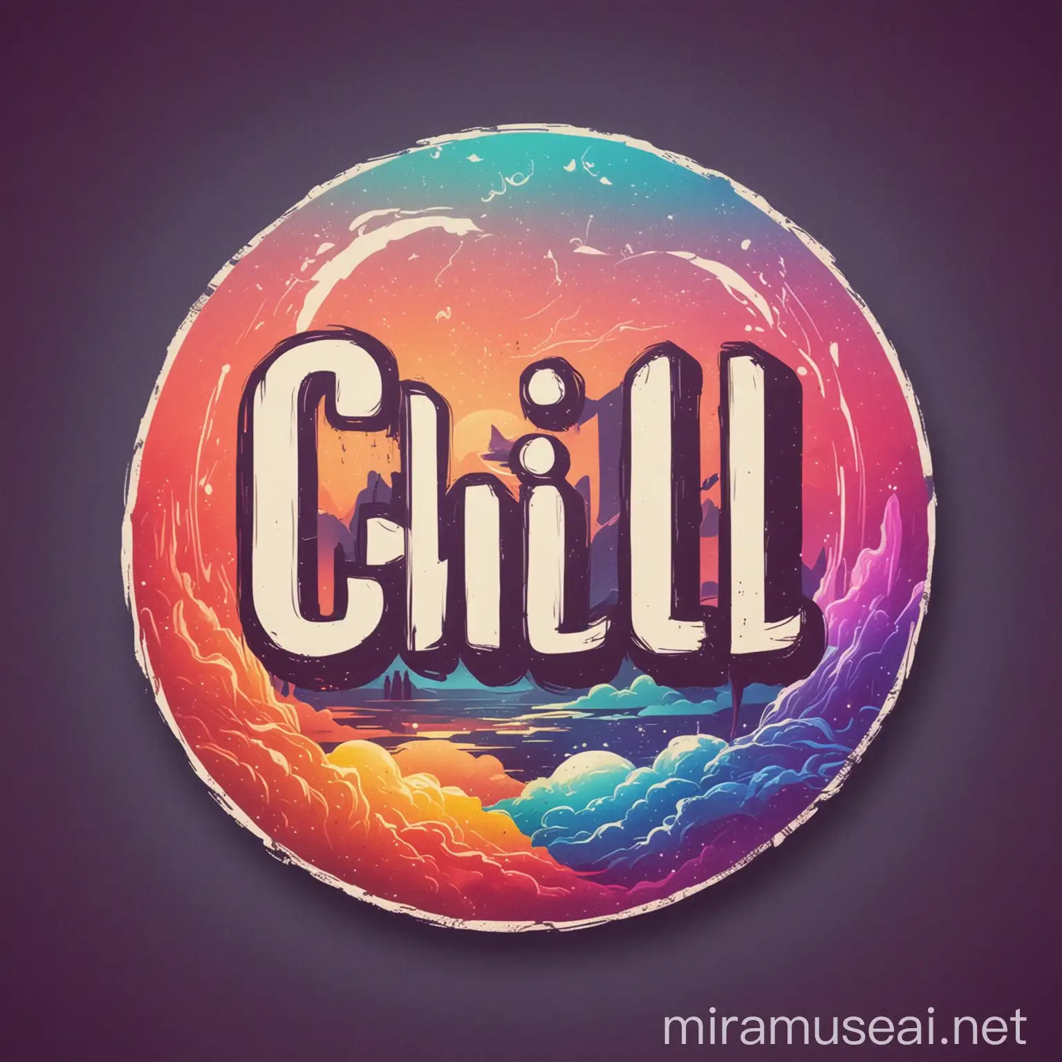 Colorful Music Logo with Chill Vibes