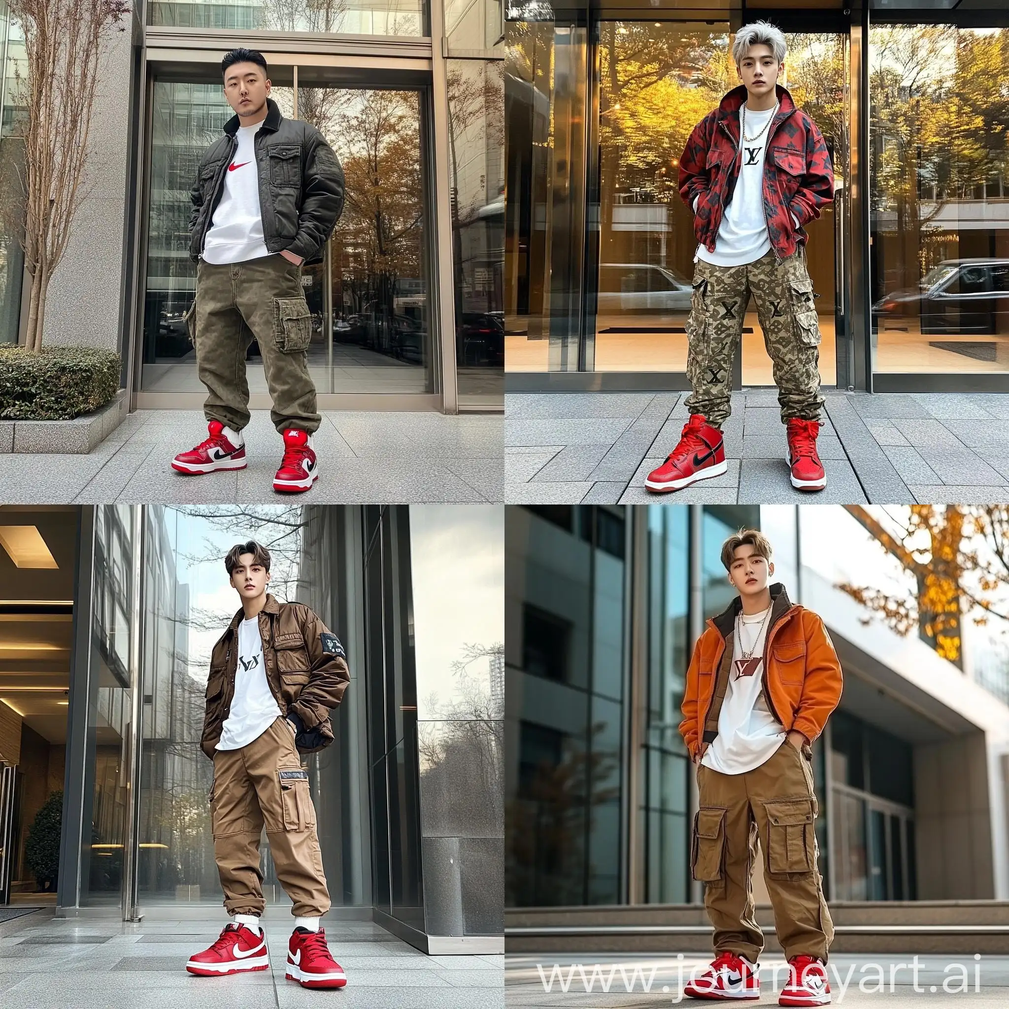 Stylish-Korean-Man-in-Louis-Vuitton-Jacket-and-Nike-Dunk-Low-Panda-Shoes