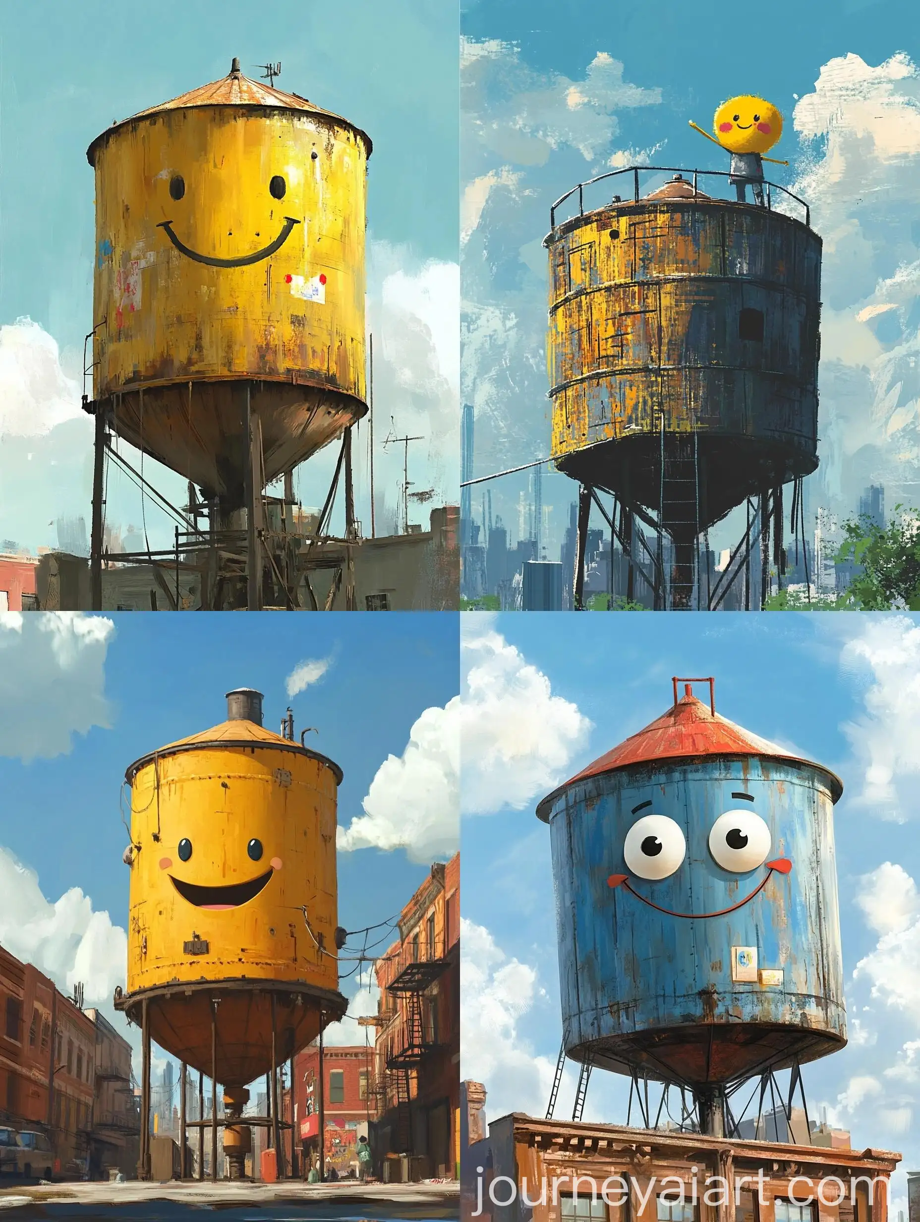 Cheerful-New-York-Water-Tower-Character-for-Kids