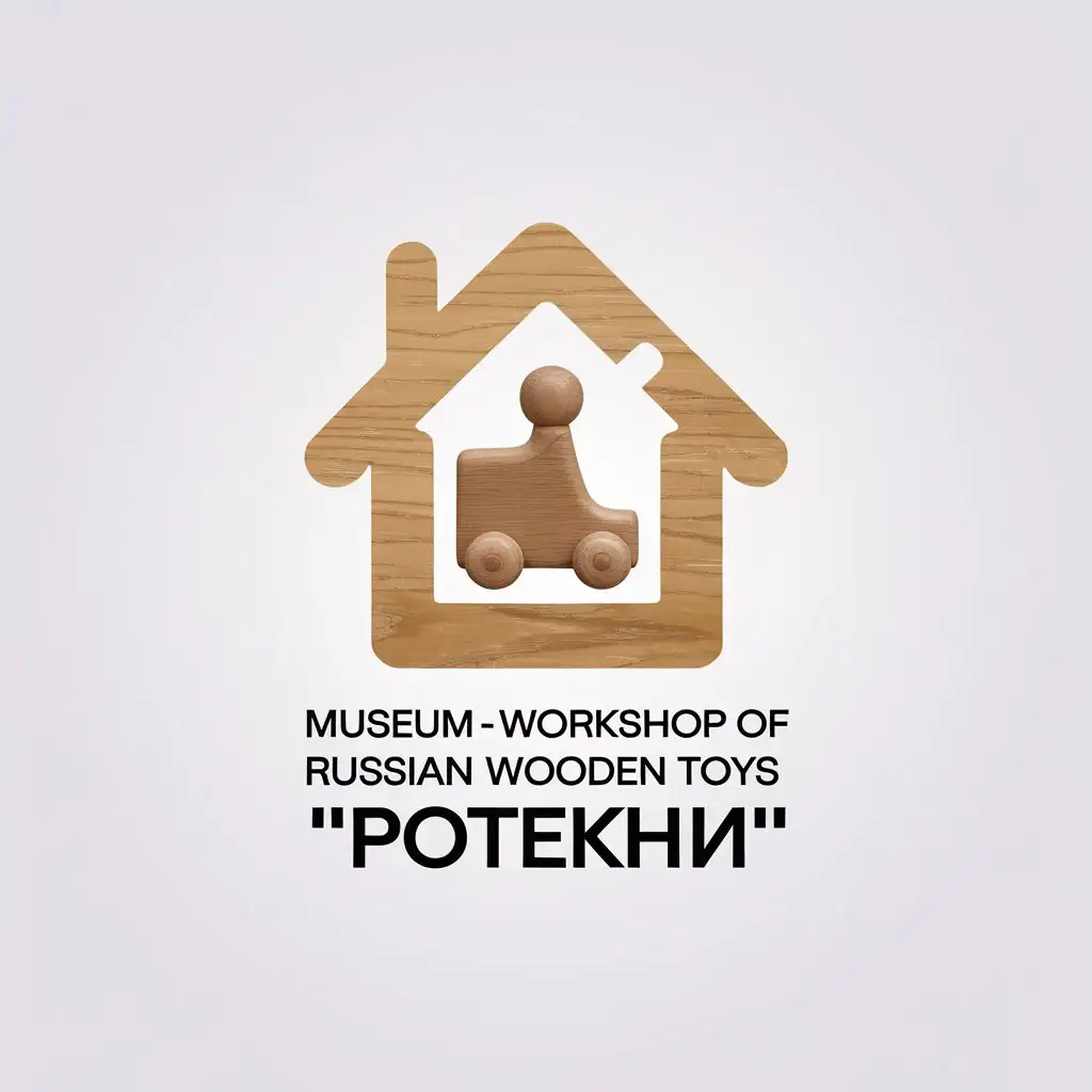 LOGO-Design-for-Russian-Wooden-Toys-POTEKHI-Minimalist-MuseumInspired-Design-with-House-and-Toy-Elements