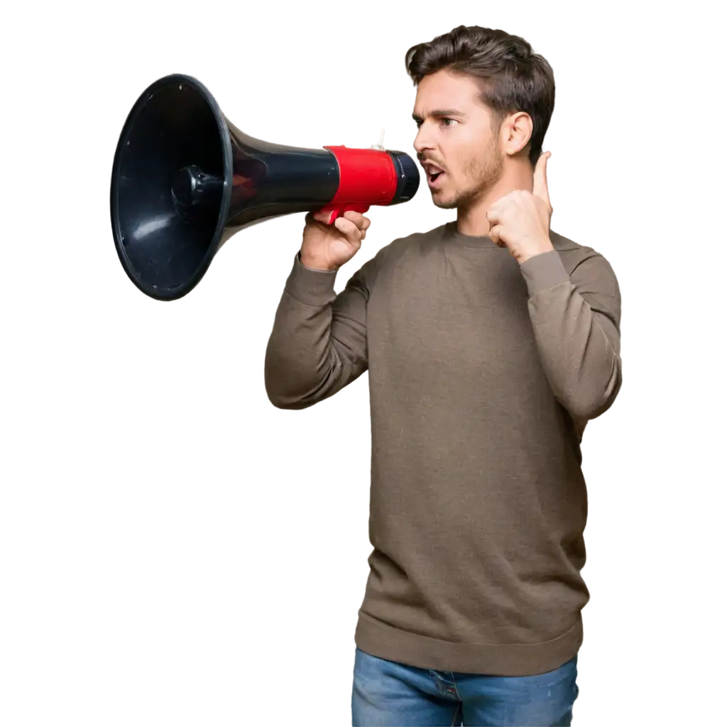 Man-Using-a-Loudspeaker-or-Megaphone-PNG-HighQuality-Image-for-Clear-Communication