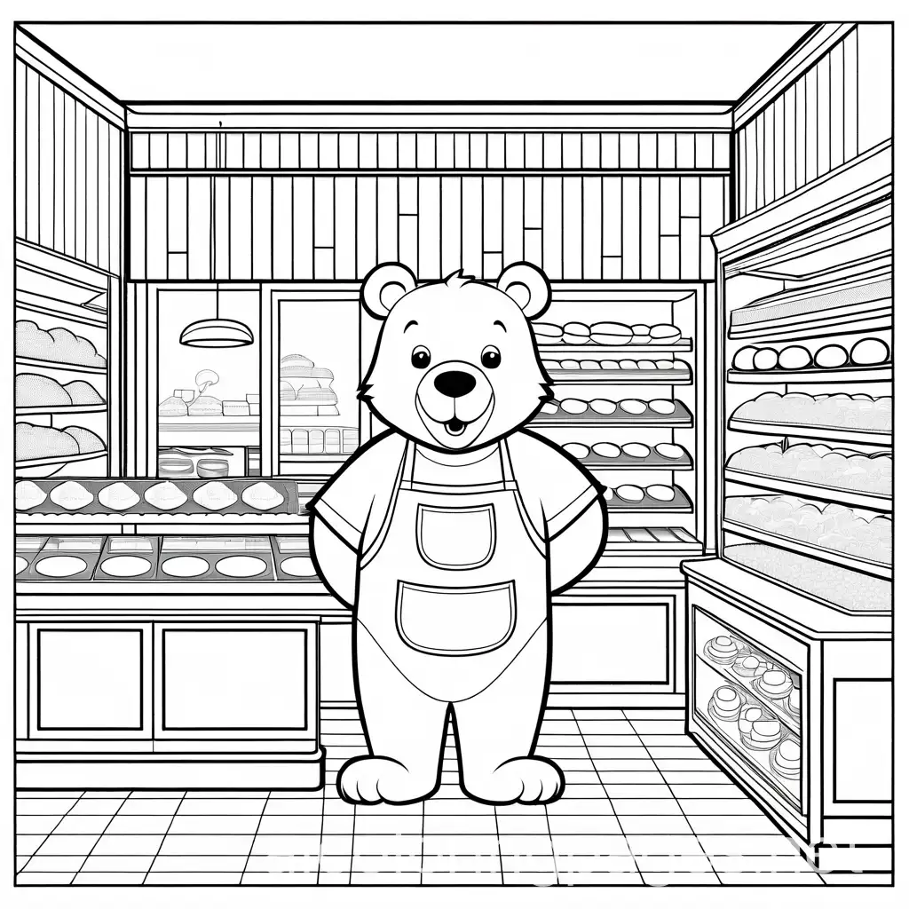 Cozy-Bakery-Scene-Coloring-Page-with-Bear-Baker