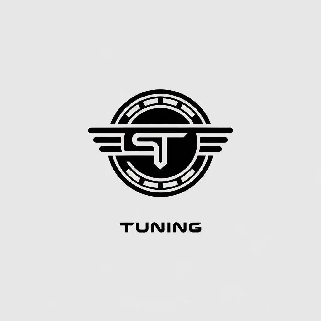 a vector logo design,with the text "tuning", main symbol:ST,Minimalistic,be used in Automotive industry,clear background