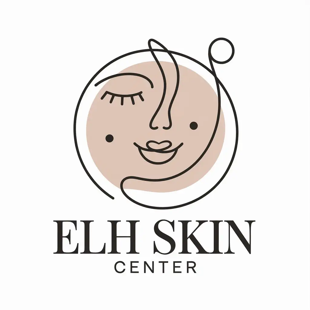 LOGO Design for Elh Skin Center Minimalist Beige and Black with Clean Elegant Typography