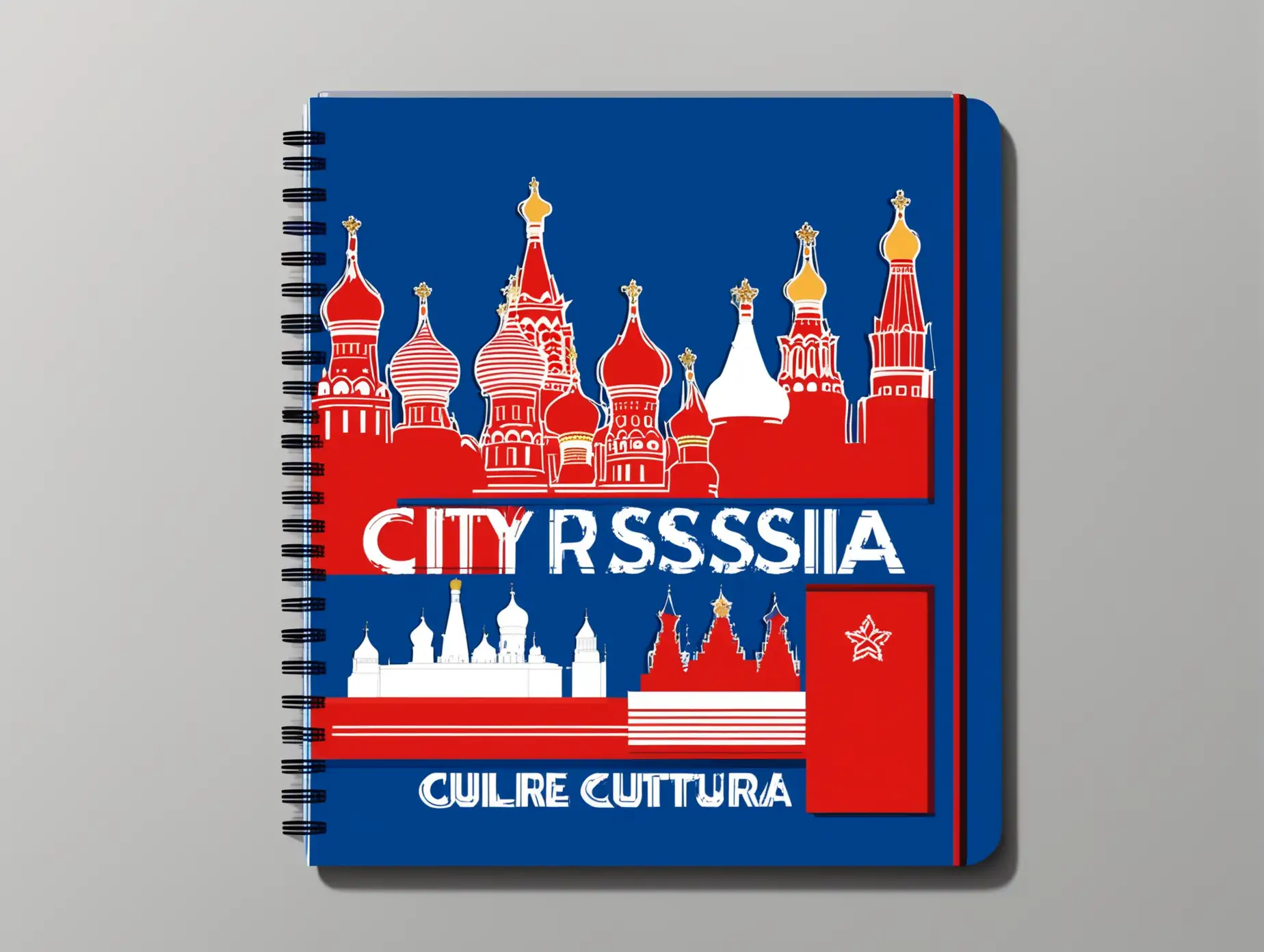 Modern-Minimalist-Notebook-Design-Showcasing-Russian-City-Culture-in-Red-Blue-and-White