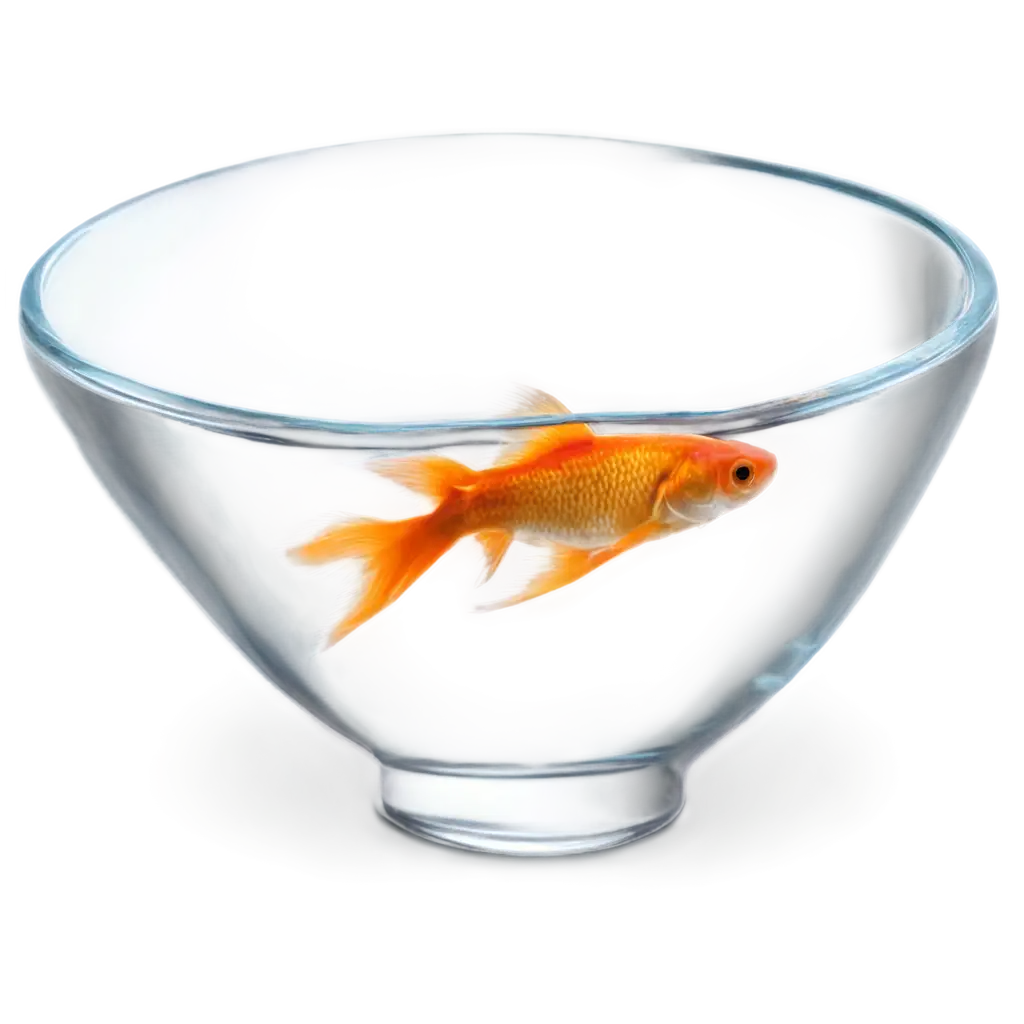 Goldfish-in-a-Bowl-of-Water-PNG-Image-High-Quality-Transparent-Background-for-Versatile-Use