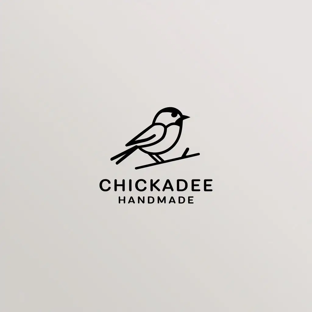 LOGO Design for Chickadee Handmade Minimalistic Circular Design with Bird Symbol for Retail Industry