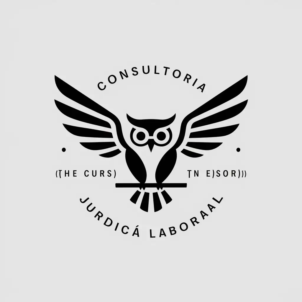 LOGO Design for CONSULTORIA JURIDICA LABORAL Elegant Owl Symbol in Black and White