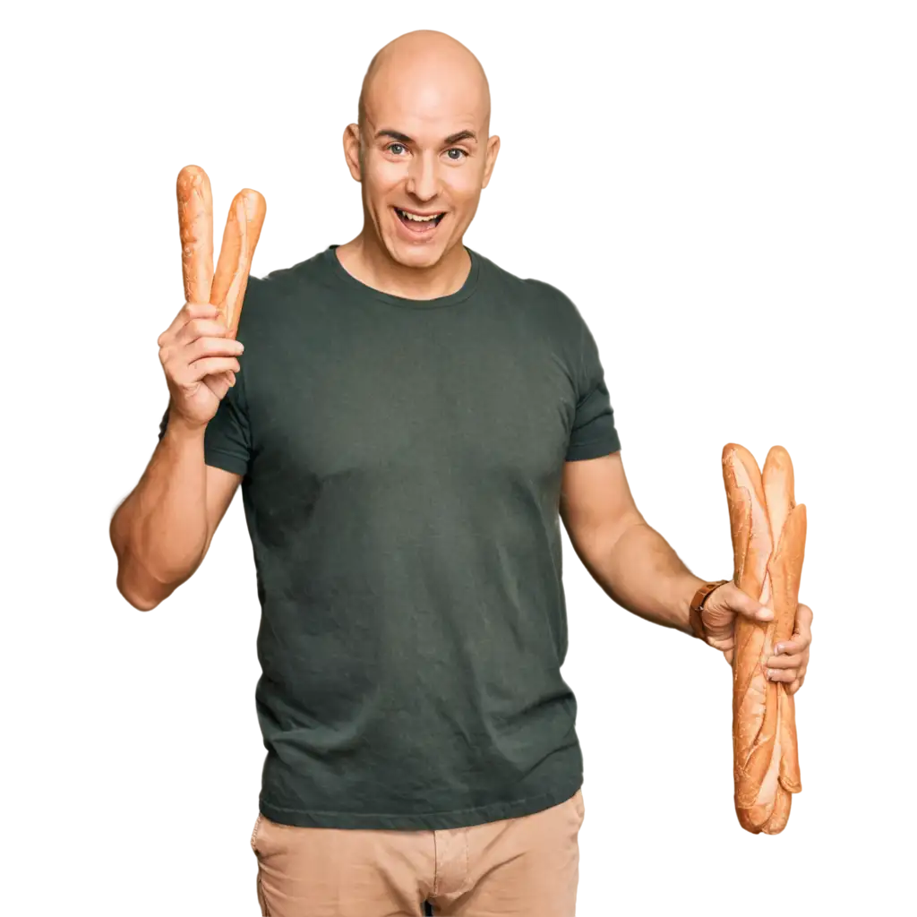 Realistic-French-Bald-Man-Holding-Baguette-PNG-Image-Happy-Expression-Captured