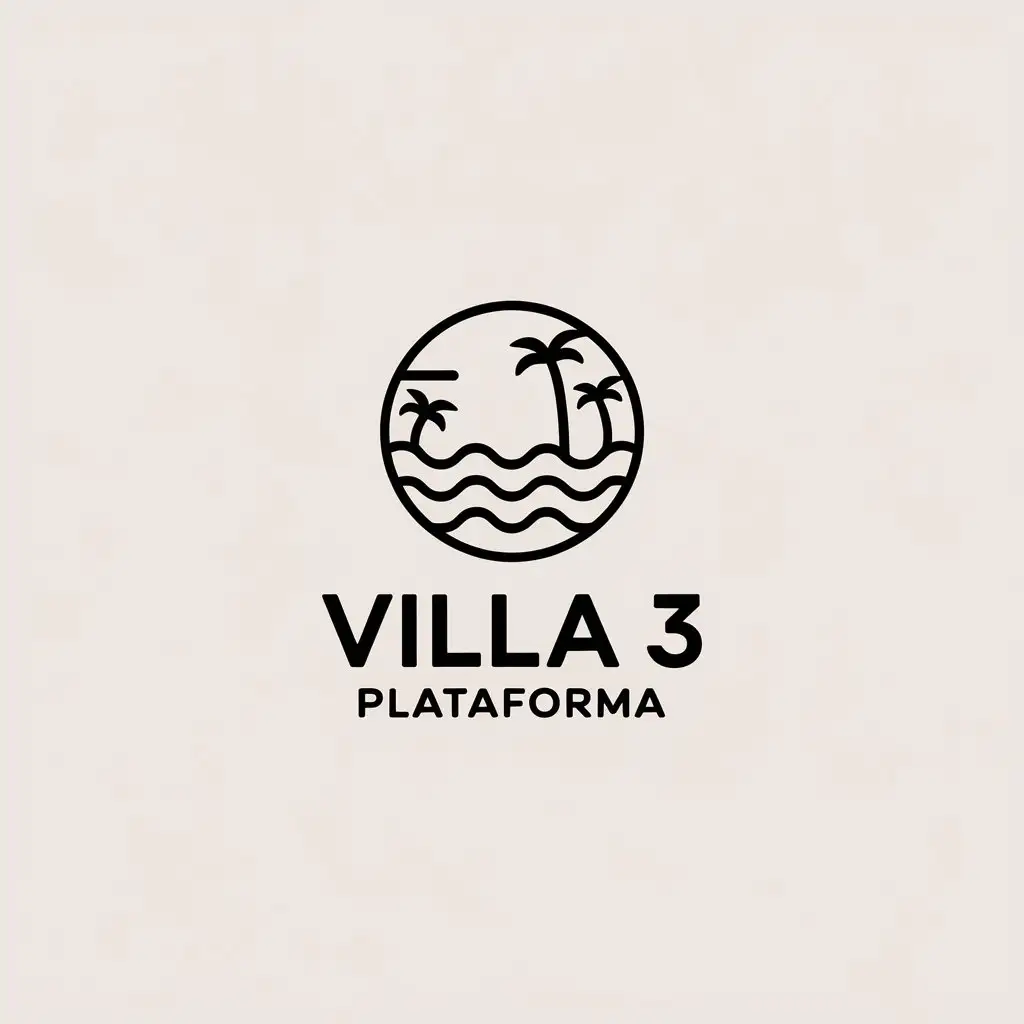 LOGO Design for Villa 3 PLATAFORMA Minimalistic Beach Theme for Travel Industry