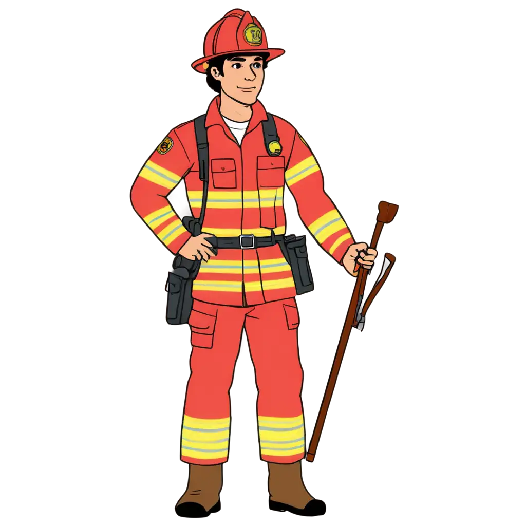 PNG-Drawing-of-Fire-Fighter-for-Coloring-Book-HighQuality-Image-for-Creative-Projects