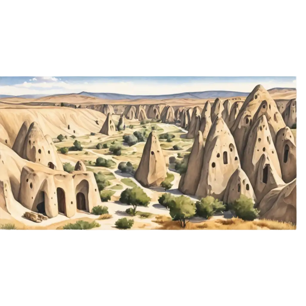 Stunning-PNG-Painting-of-Cappadocia-Turkey-Perfect-for-Your-Projects