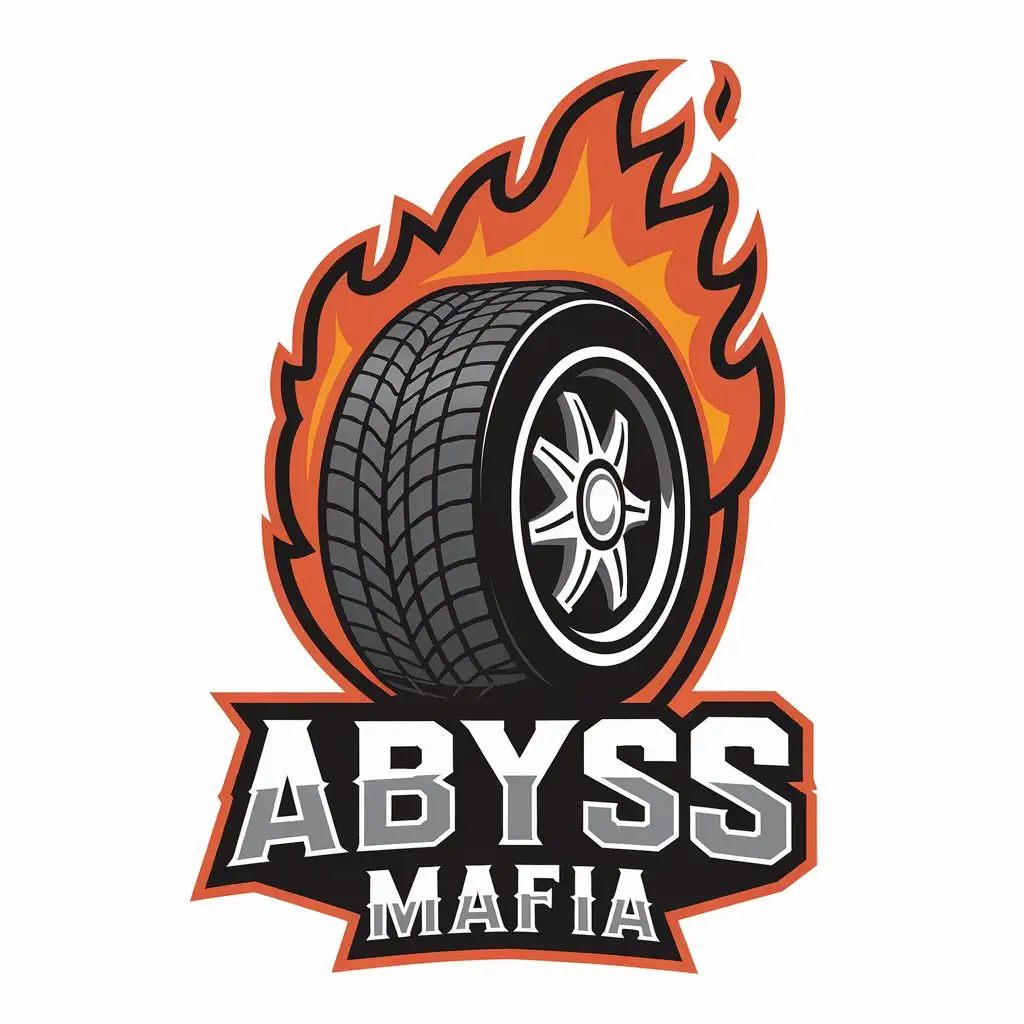 LOGO Design for Abyss Mafia Burning Tire with Modern Automotive Theme