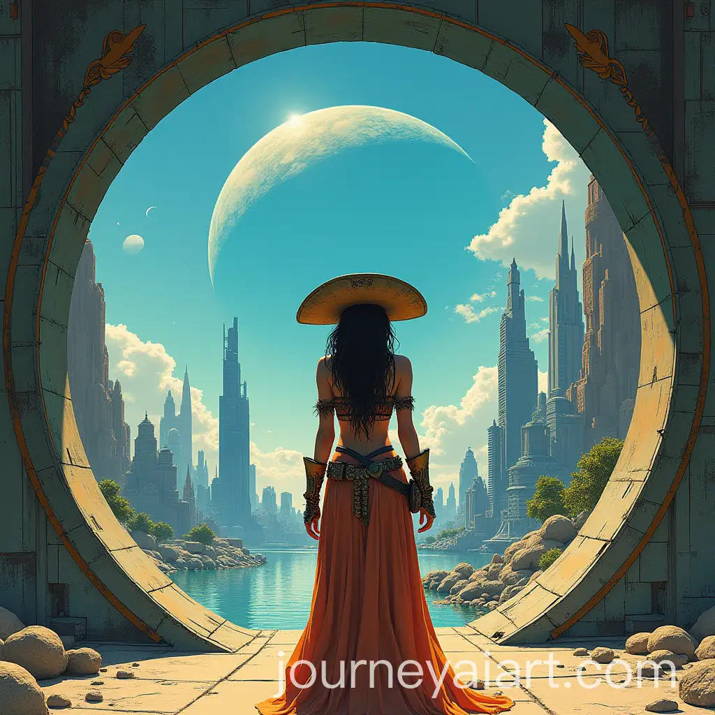 Female-Space-Pirate-Before-a-Giant-Portal-with-Futuristic-Cityscape