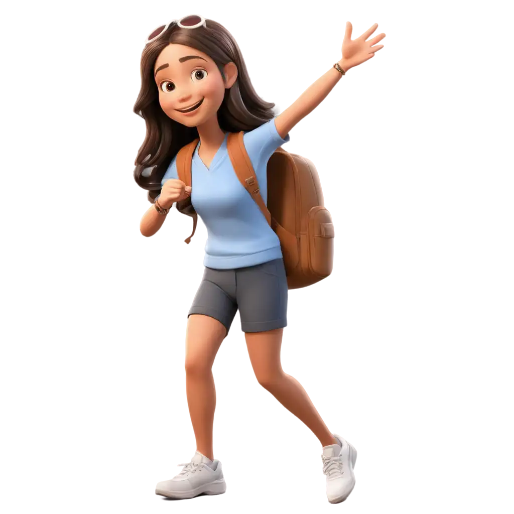 Female-Student-Animated-PNG-Diciendo-Adios