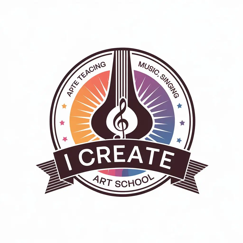 LOGO-Design-for-I-Create-Vector-Art-School-Logo-Featuring-Music-and-Instrument-Themes