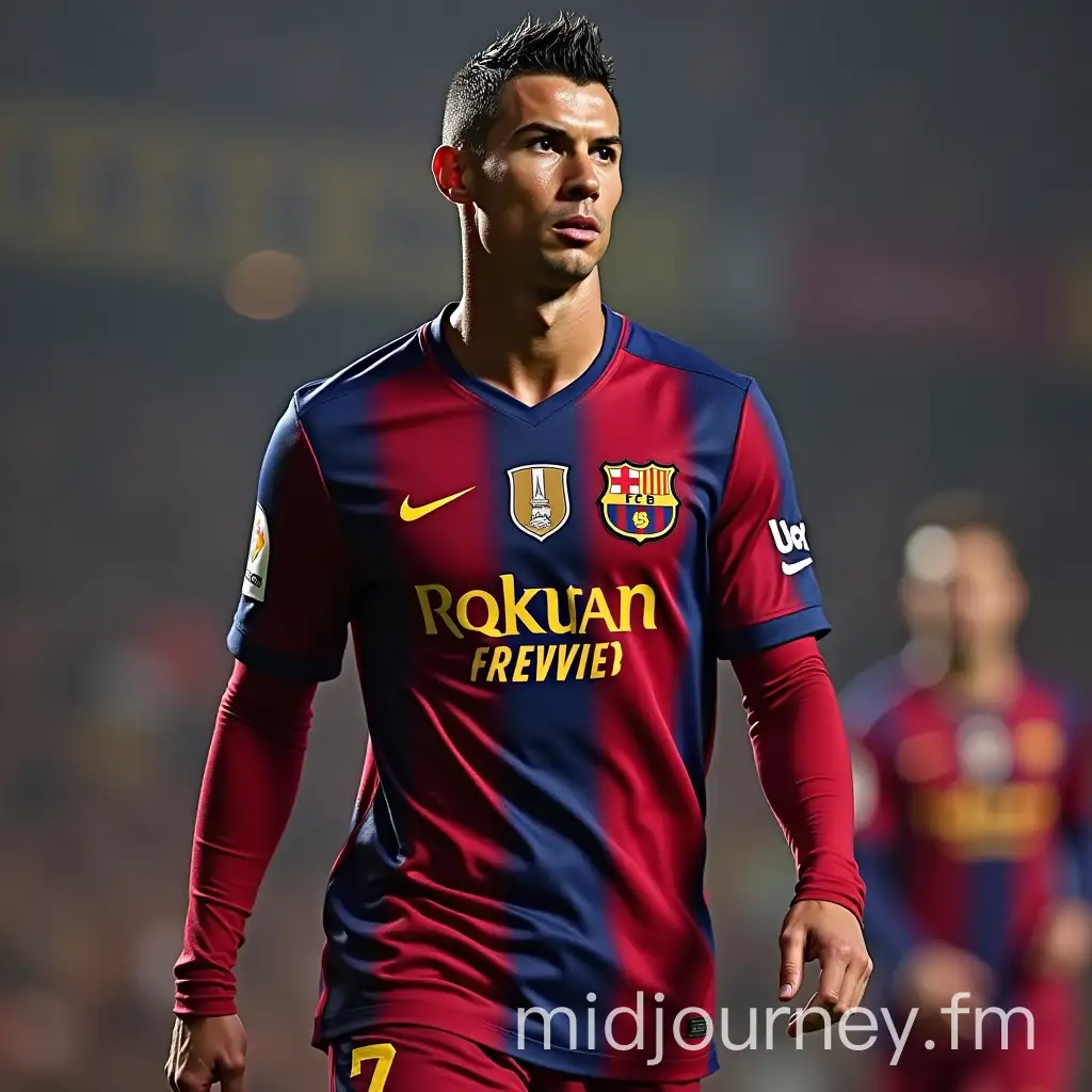 Ronaldo wearing barcelona jersey online