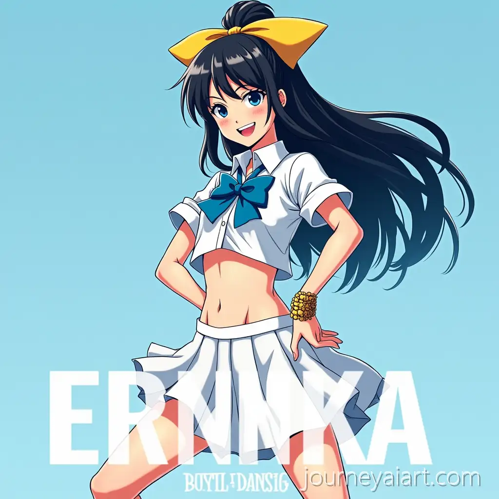Dynamic-FullBody-Anime-Illustration-of-Female-Schoolgirl-Ernika-Tiropas-in-Bleach-Style