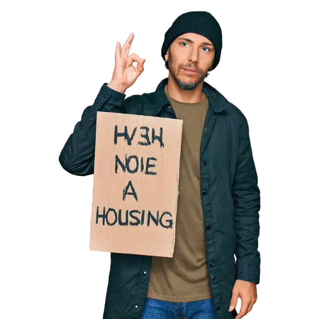 Homeless-Person-Holding-a-Sign-Protesting-High-Housing-Costs-PNG-Powerful-Social-Commentary-Image