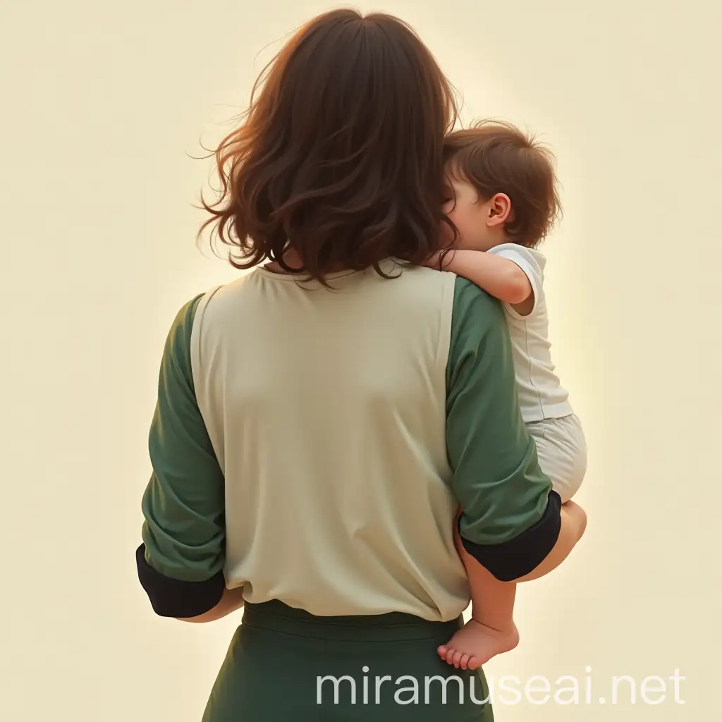 Mother and Child in Gentle Oil Painting Style