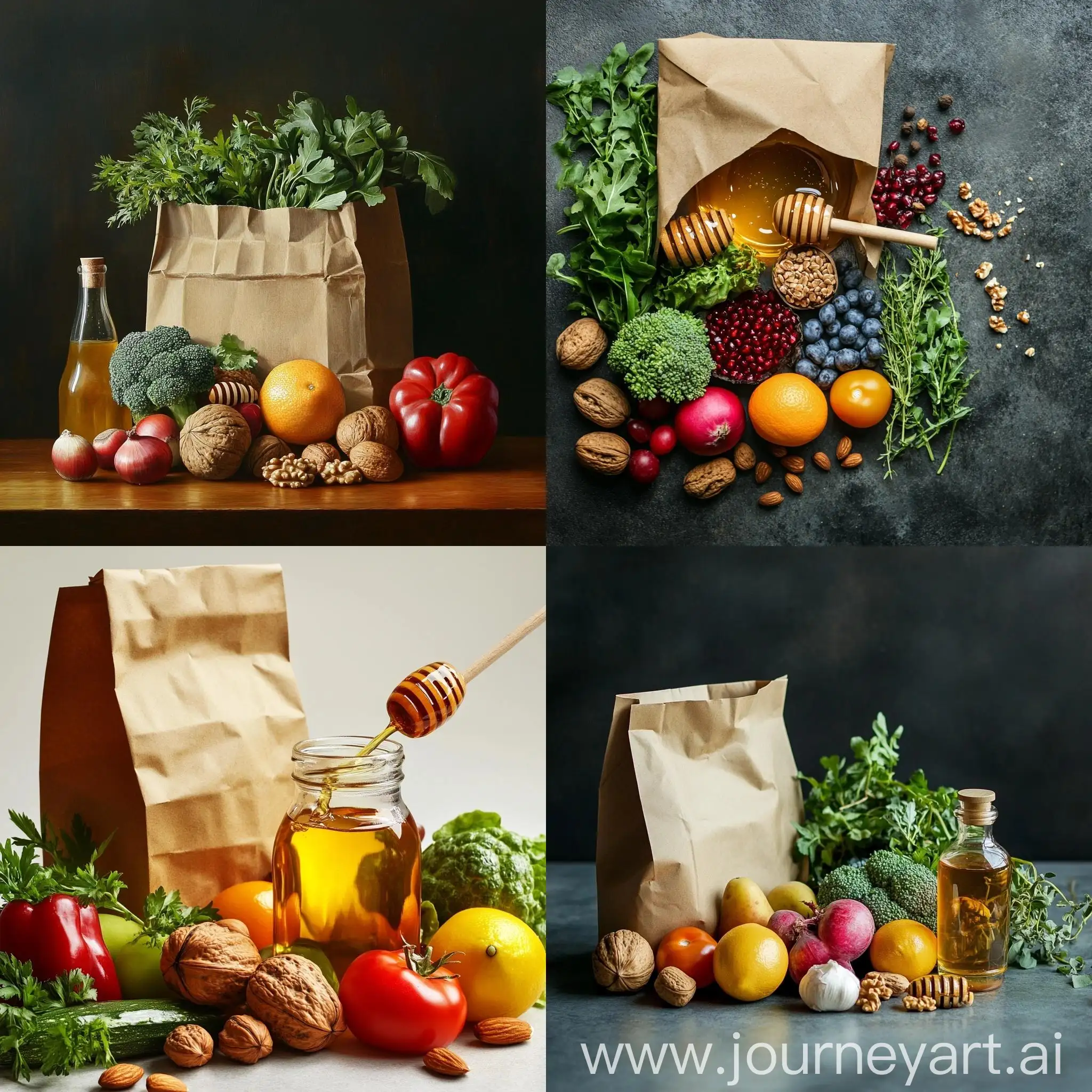 Variety-of-Fresh-Foods-and-Ingredients-Spilling-from-a-Paper-Bag