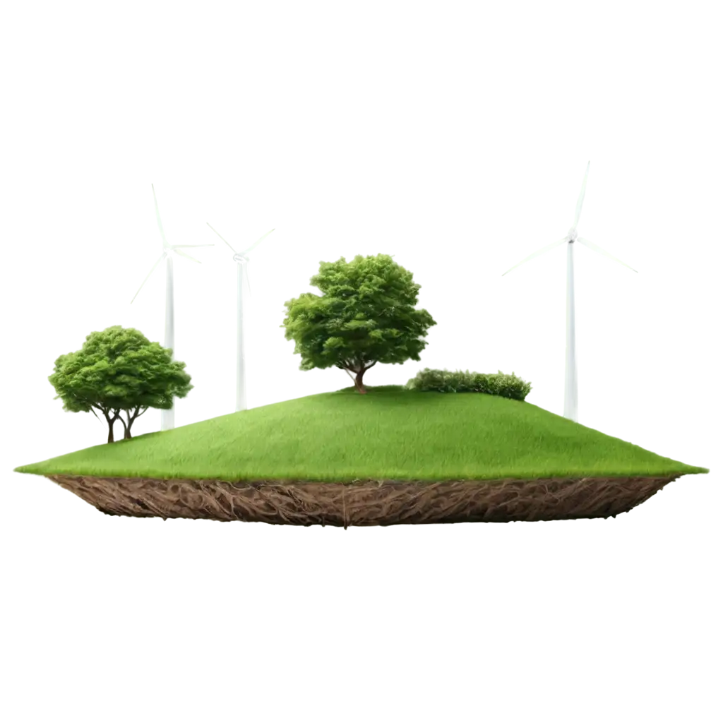 HighQuality-PNG-Image-of-a-Floating-Green-Grass-Island-with-Wind-Turbine-and-Tree