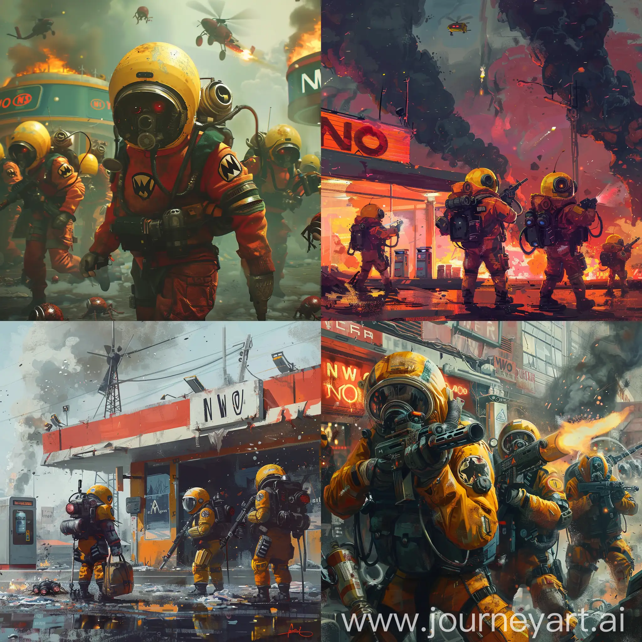 Hell-Paratroopers-Crush-Bugs-at-Gas-Station-Helldivers-2-Inspired-AI-Art