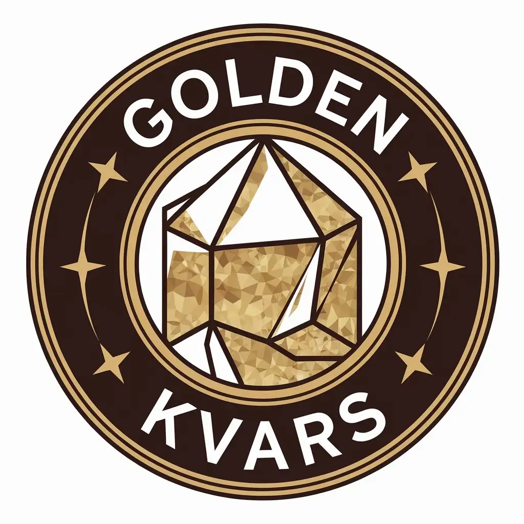 a vector logo design,with the text "Golden Kvars", main symbol:quartz sand,Moderate,be used in Construction industry,clear background