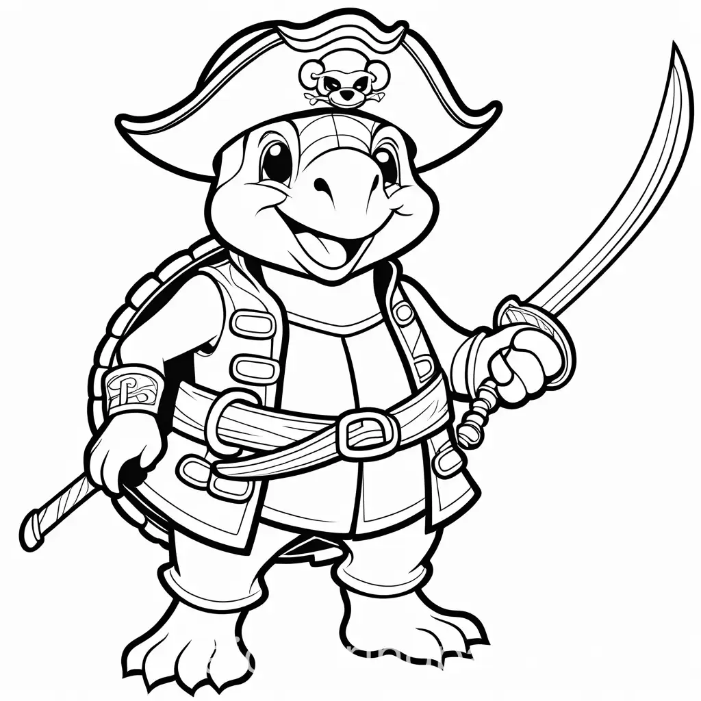 Friendly-Cartoon-Turtle-Pirate-Coloring-Page