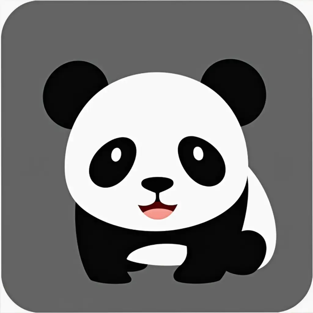 Minimalistic-Black-and-White-Panda-Icon-Design