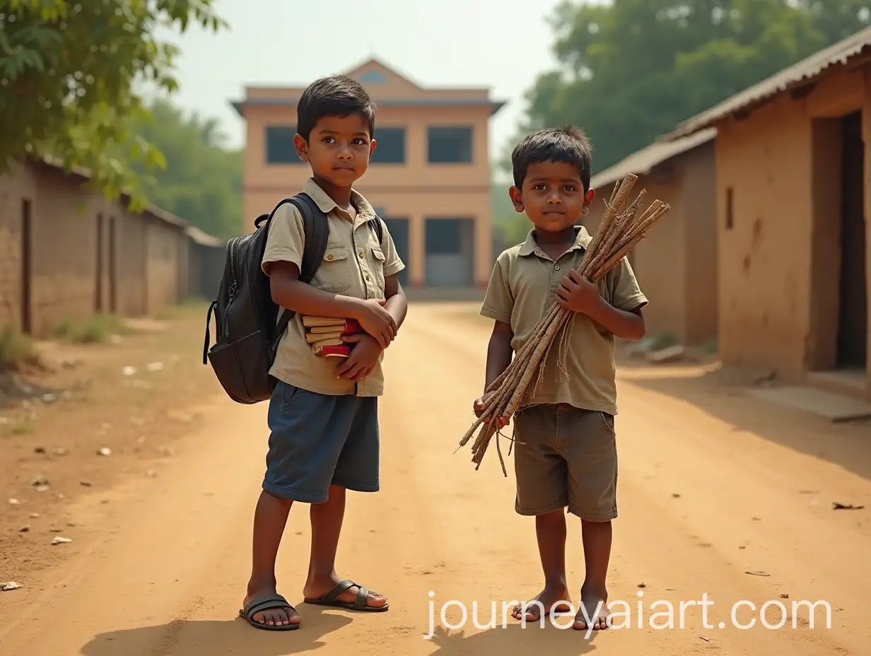 Indian-Children-on-Village-Road-Reflecting-Equality-and-Inequality-in-Education