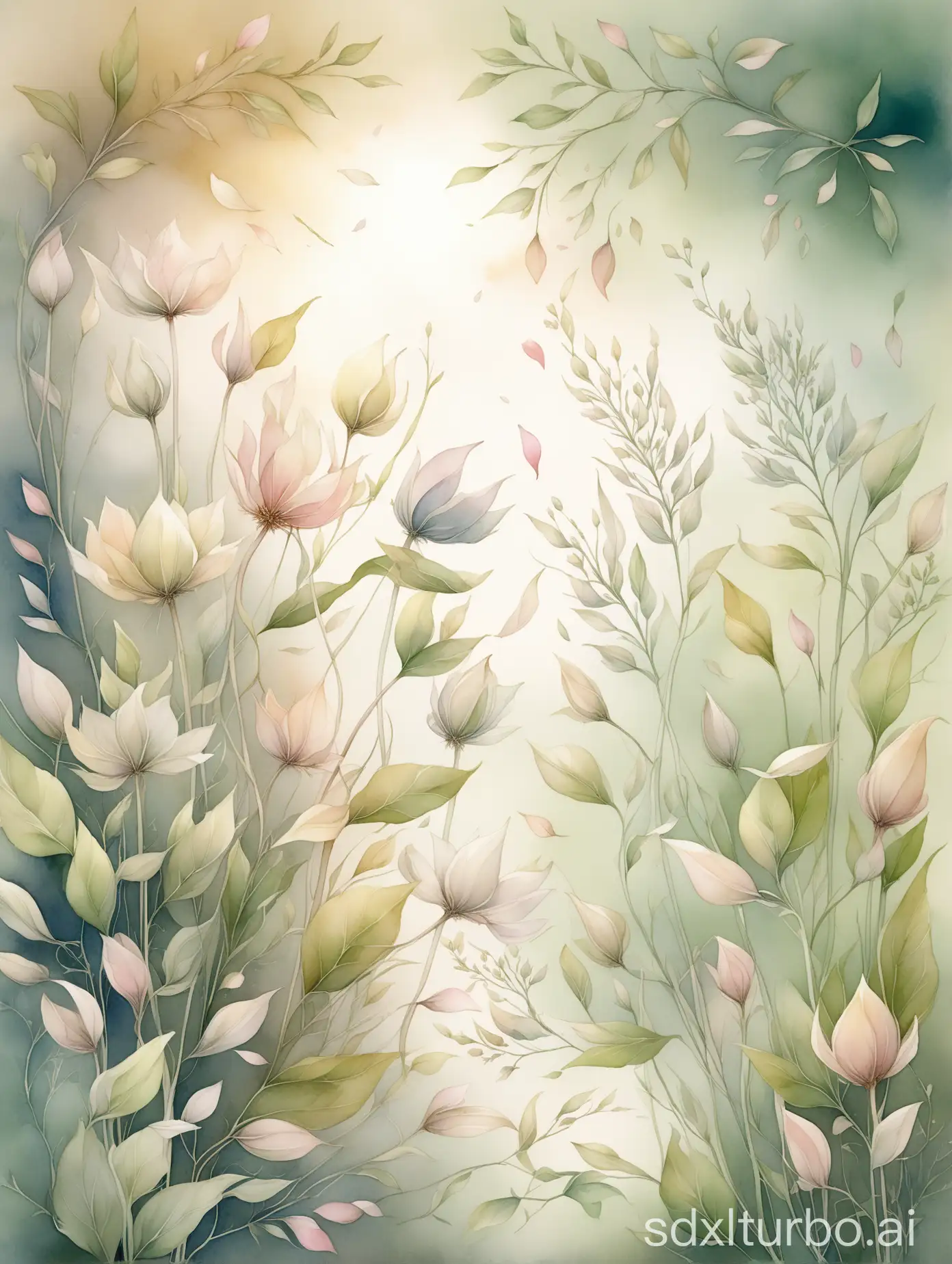 Whimsical-Botanical-Illustration-with-Muted-Pastel-Hues