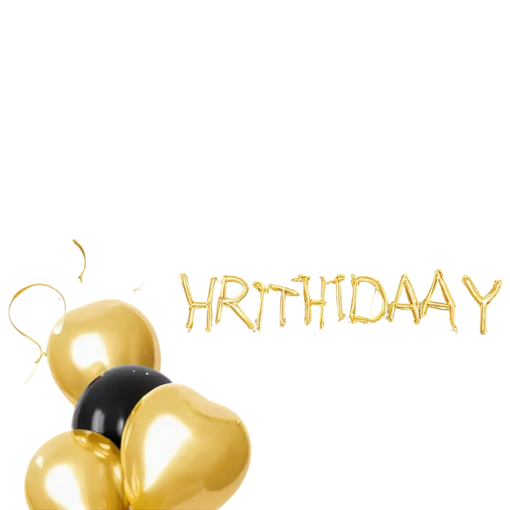 Shiny-Golden-and-Black-Birthday-Balloons-PNG-for-Celebration-and-Party-Decor