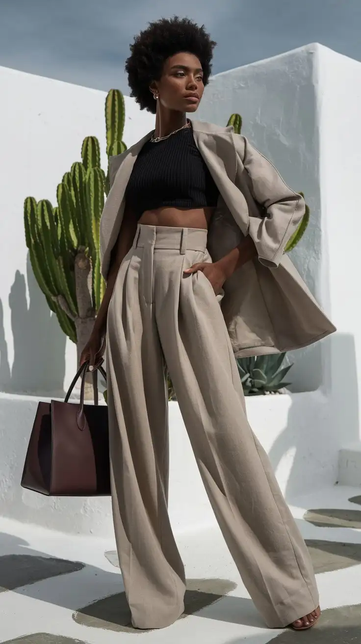 Confident-Woman-in-Modern-Minimalist-Fashion-Standing-by-Cactus-in-Ibiza