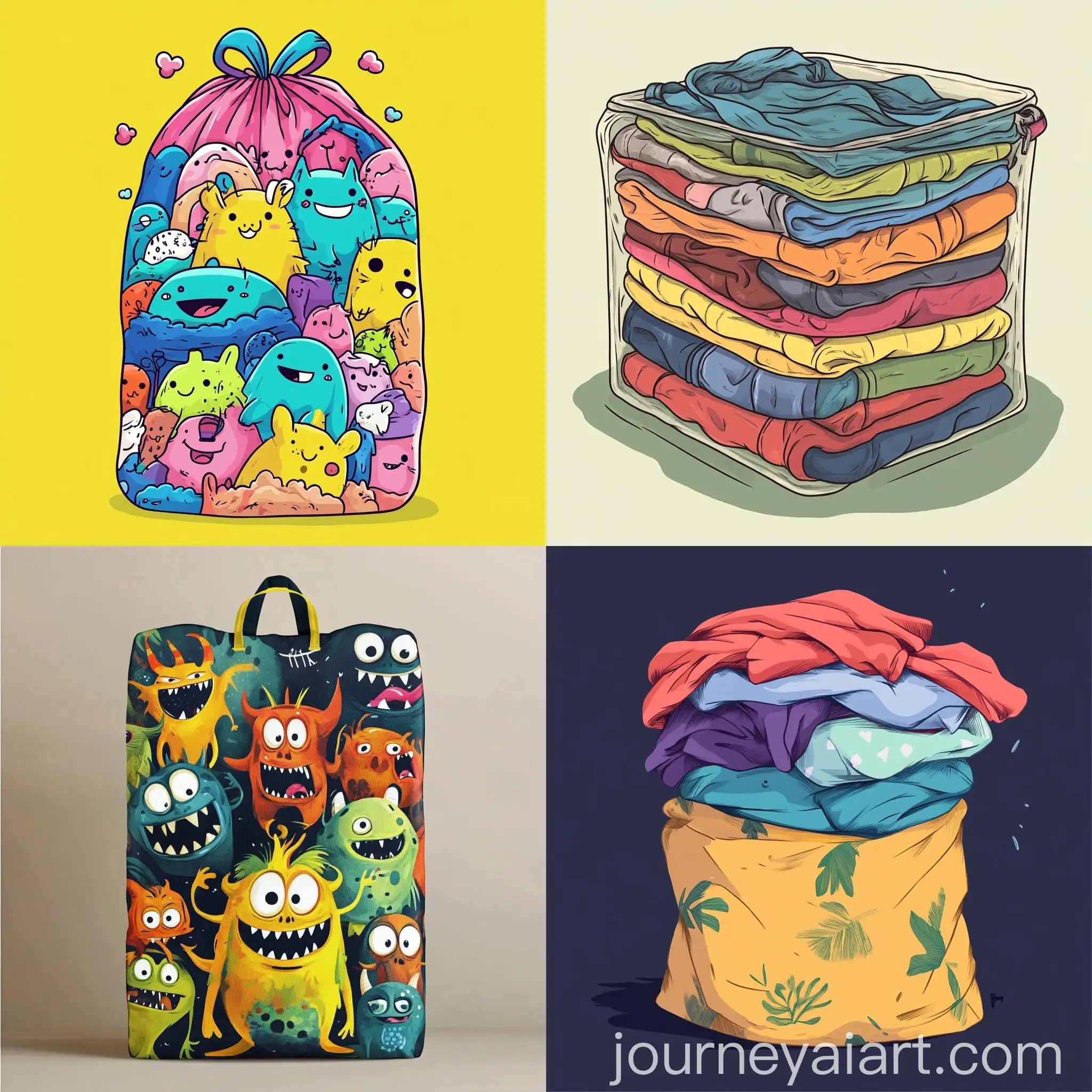 Cheerful-Cartoon-Cover-for-Clothes-Storage-Bag