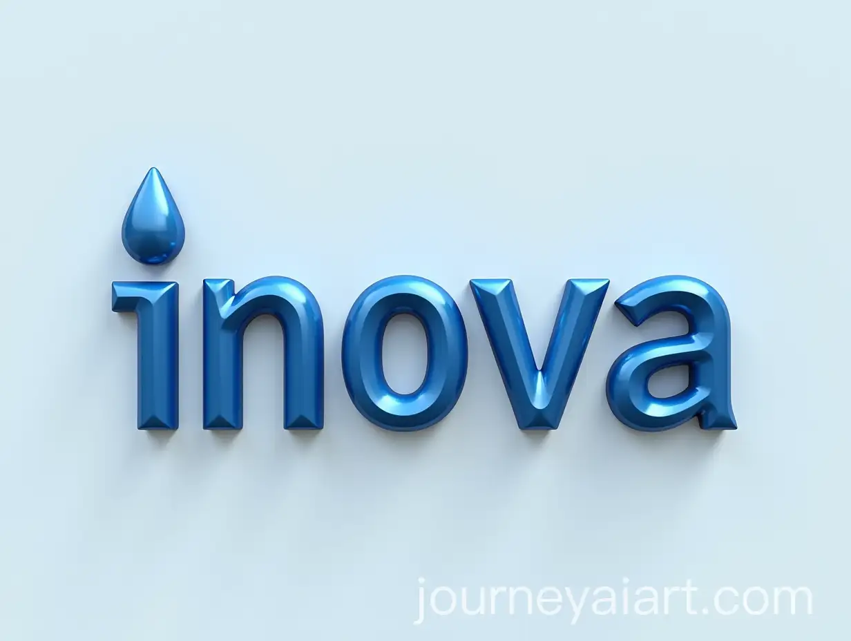 Modern-and-Elegant-3D-Logo-Design-for-Inova-Calhas-with-Blue-Metal-Tubes-and-Water-Droplet