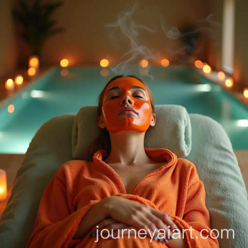 Woman-Enjoying-Pumpkin-Facial-Treatment-in-Luxurious-Spa