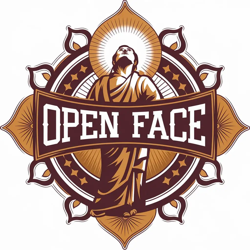 LOGO Design for Open Face Enlightened Figure Gazing Upward in Travel Industry Theme