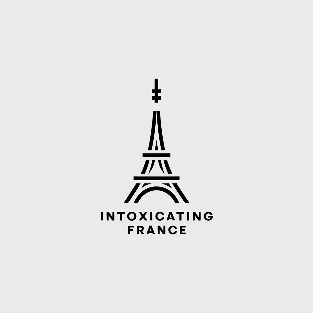 a vector logo design,with the text "intoxicating France", main symbol:Eiffel Tower,Minimalistic,be used in Others industry,clear background