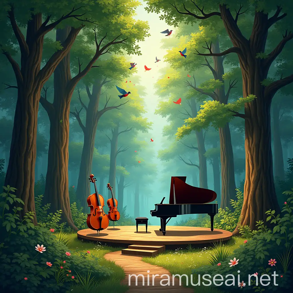 Enchanted Forest Concert with Violin Cello and Piano