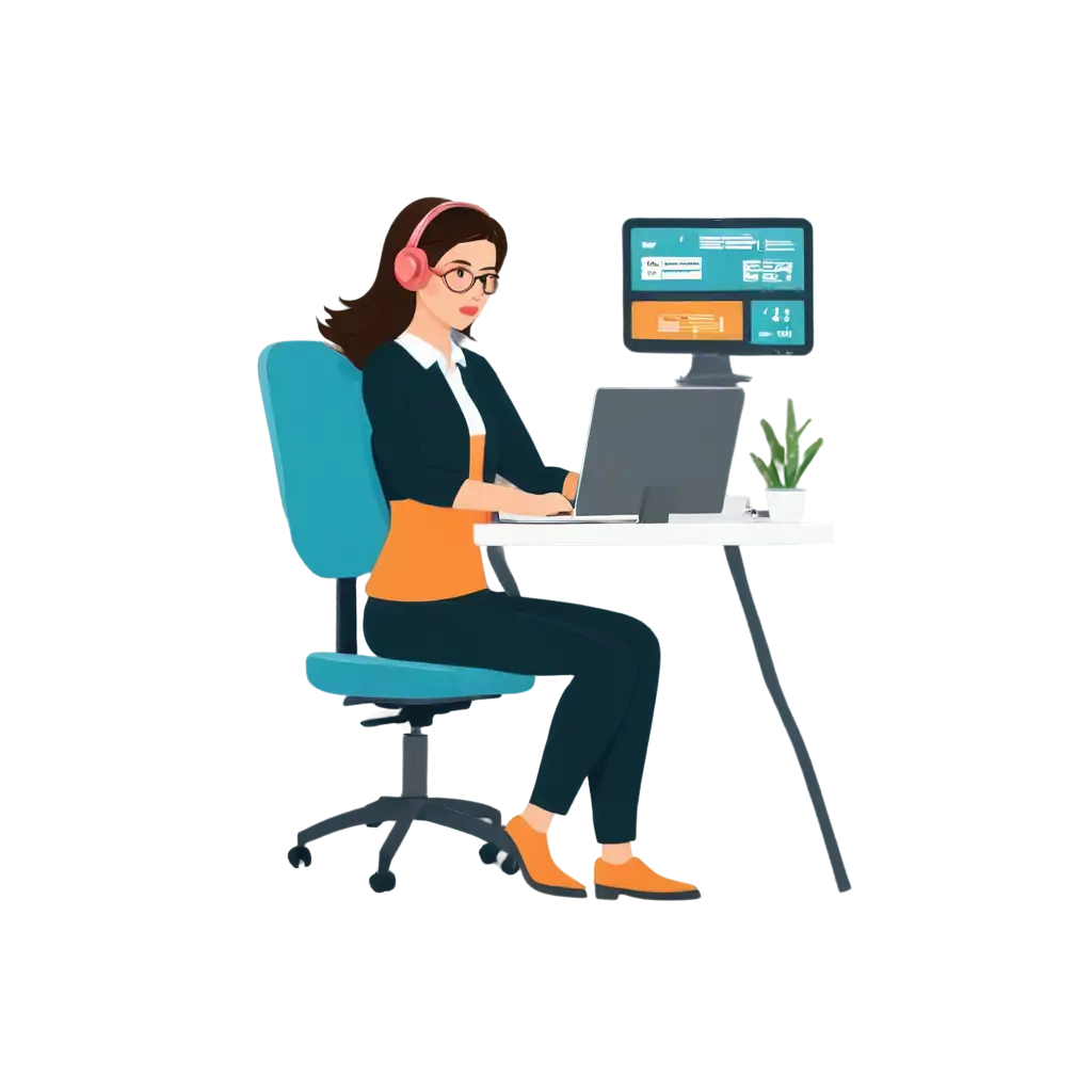 PNG-Image-of-Female-Programmer-Coding-at-a-Desk-with-Multiple-Screens-and-UI-Elements