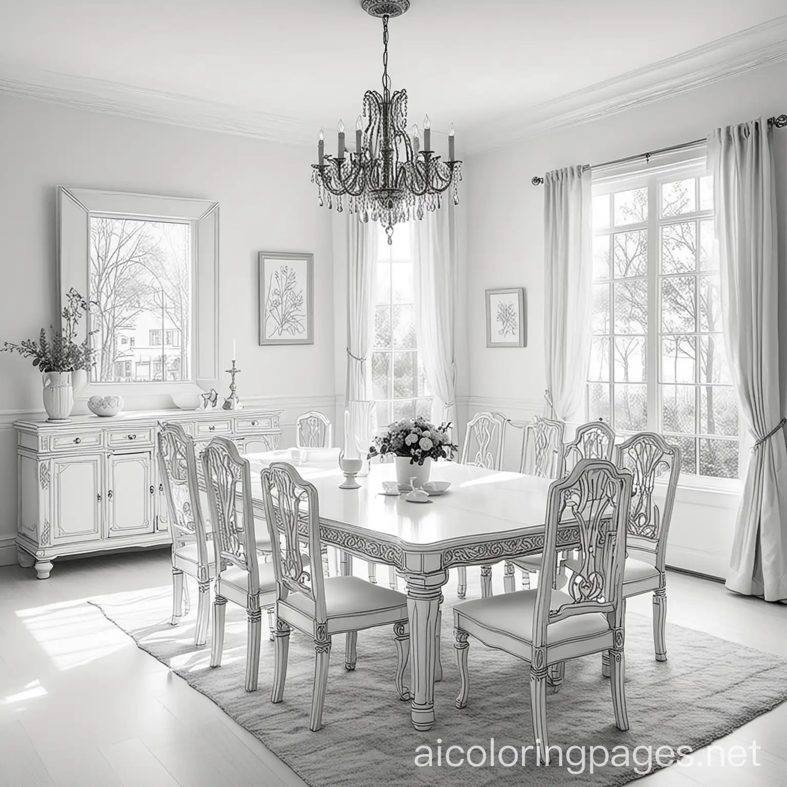 Simplicity-in-Elegant-Dining-Room-Coloring-Page