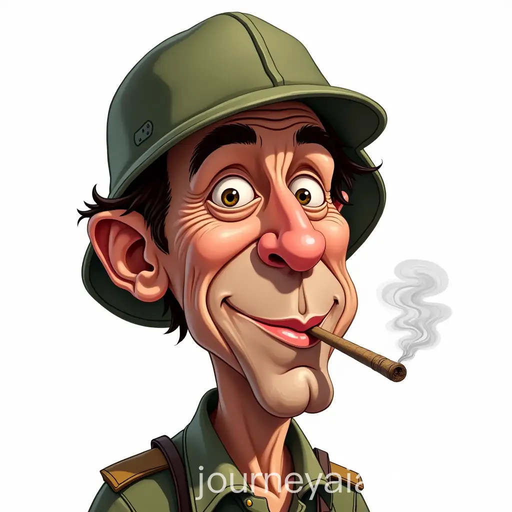 Dynamic-Caricature-of-a-Vietnam-War-Soldier-with-Exaggerated-Features