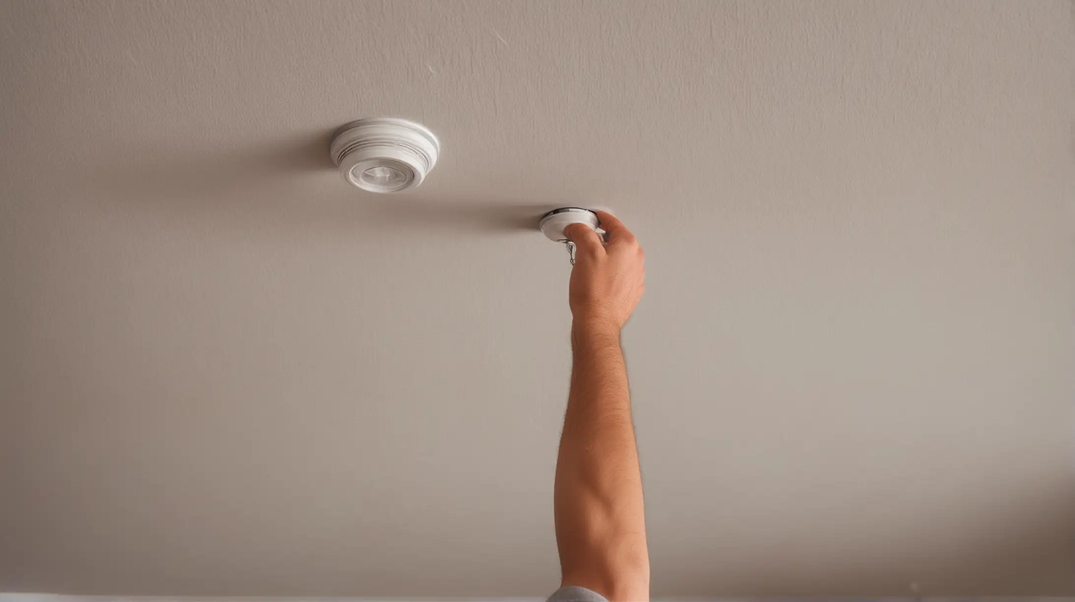 Man Trying to Reach Ceiling Fixture Light Switch