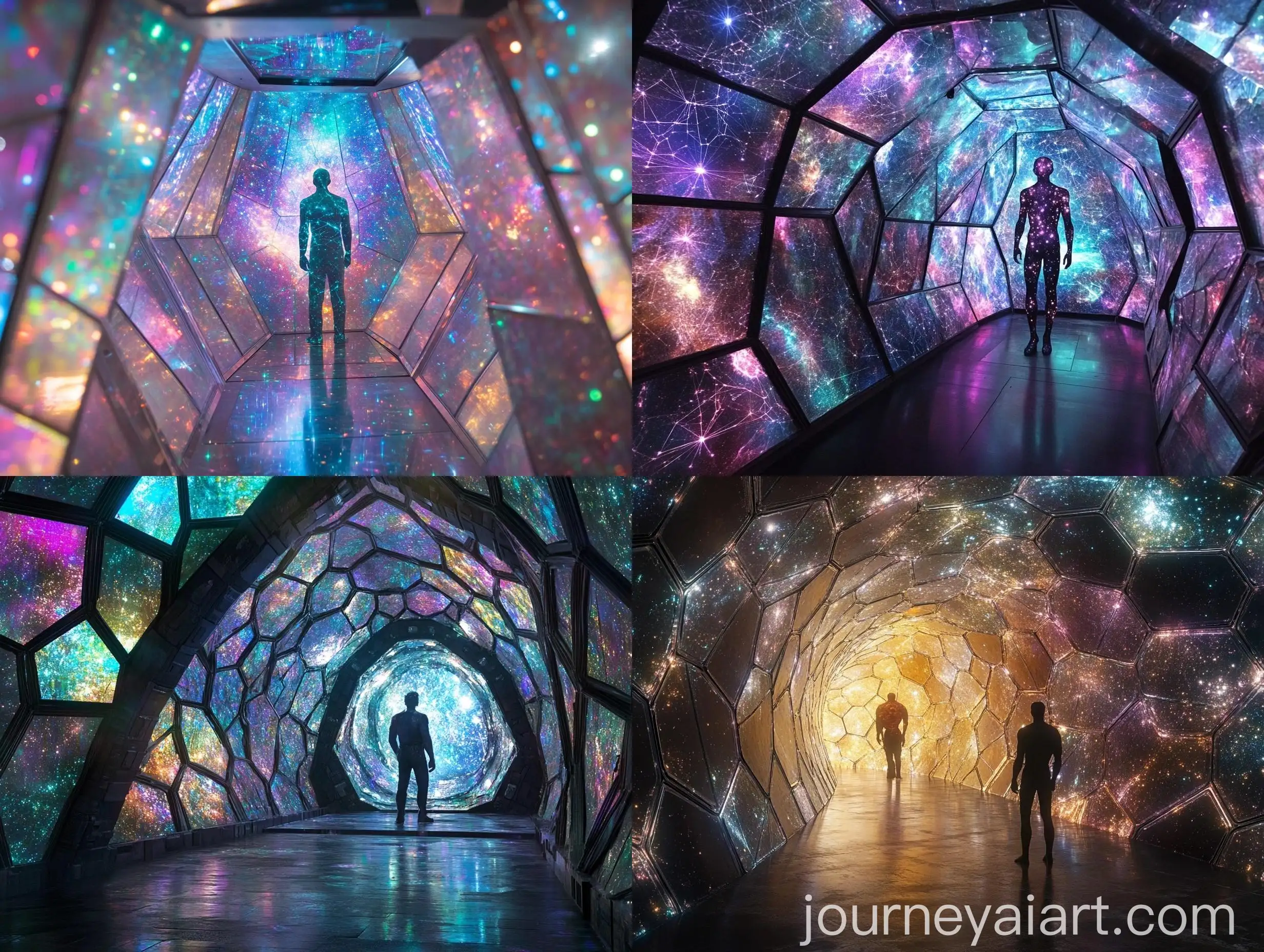 Interior-of-Time-Machine-Iridescent-Hexagonal-Panels-and-Celestial-Figures