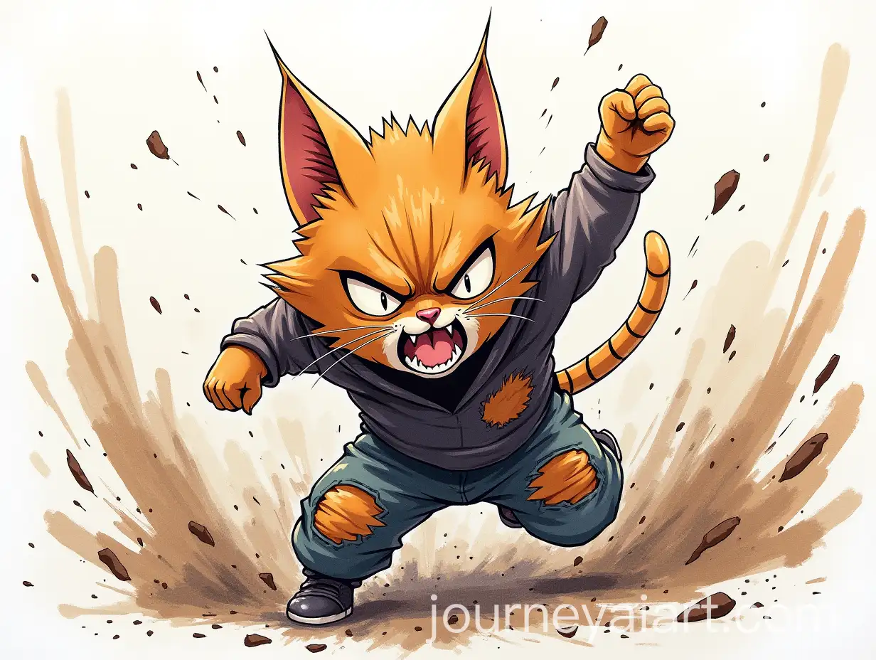 Fierce-Cat-Character-in-Dynamic-Manga-Action-Scene-with-Watercolor-Splashes