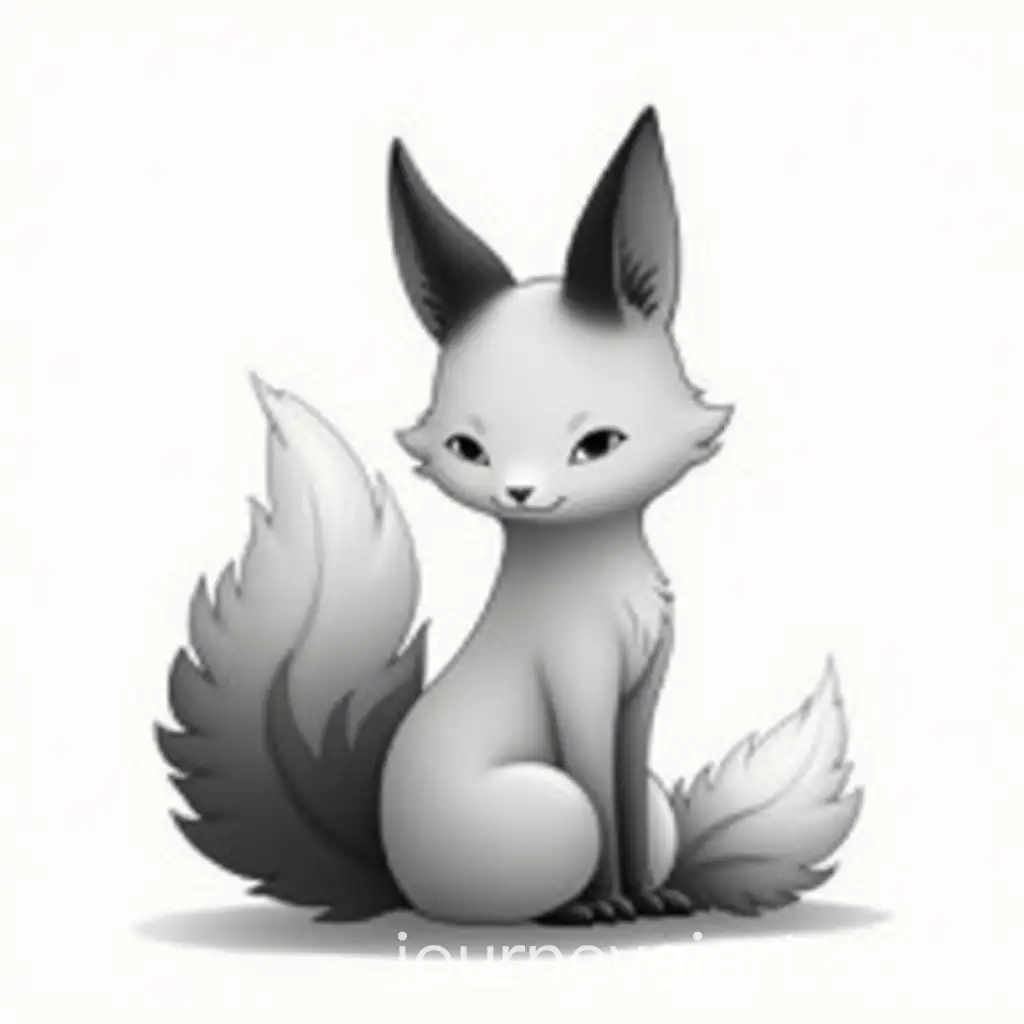 Minimalistic-Vector-Design-of-a-Sitting-Gumiho-with-Tails