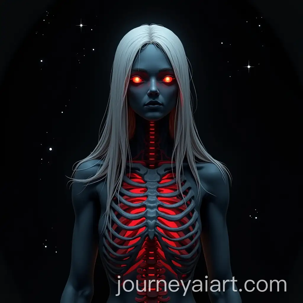 Dark-Humanoid-Creature-with-Glowing-Bones-and-Glowing-Eyes-in-Surreal-HorrorFantasy-Setting